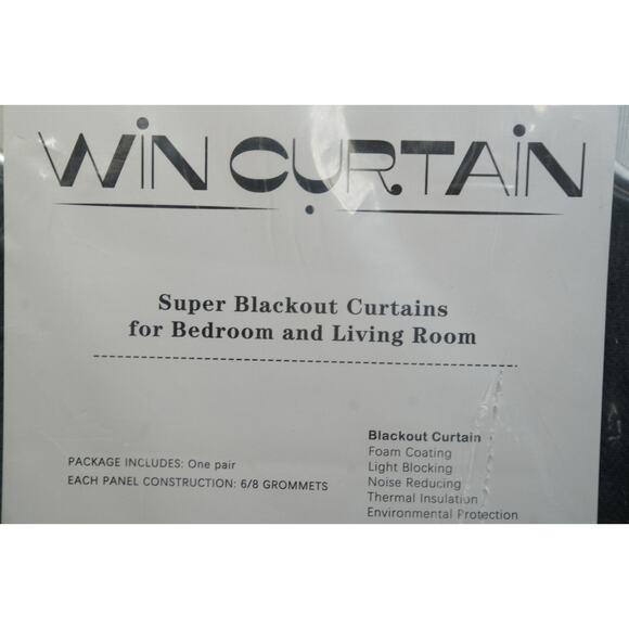 WIN CURTAIN Super Blackout Curtains – 1 Pair – Bedroom & Living Room – Grommet - Picture 2 of 9